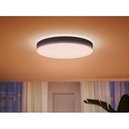 Philips - Plafoniera da soffitto dimmerabile Hue LED/48W/230V 2200-6500K Ø 551 mm nera + telecomando