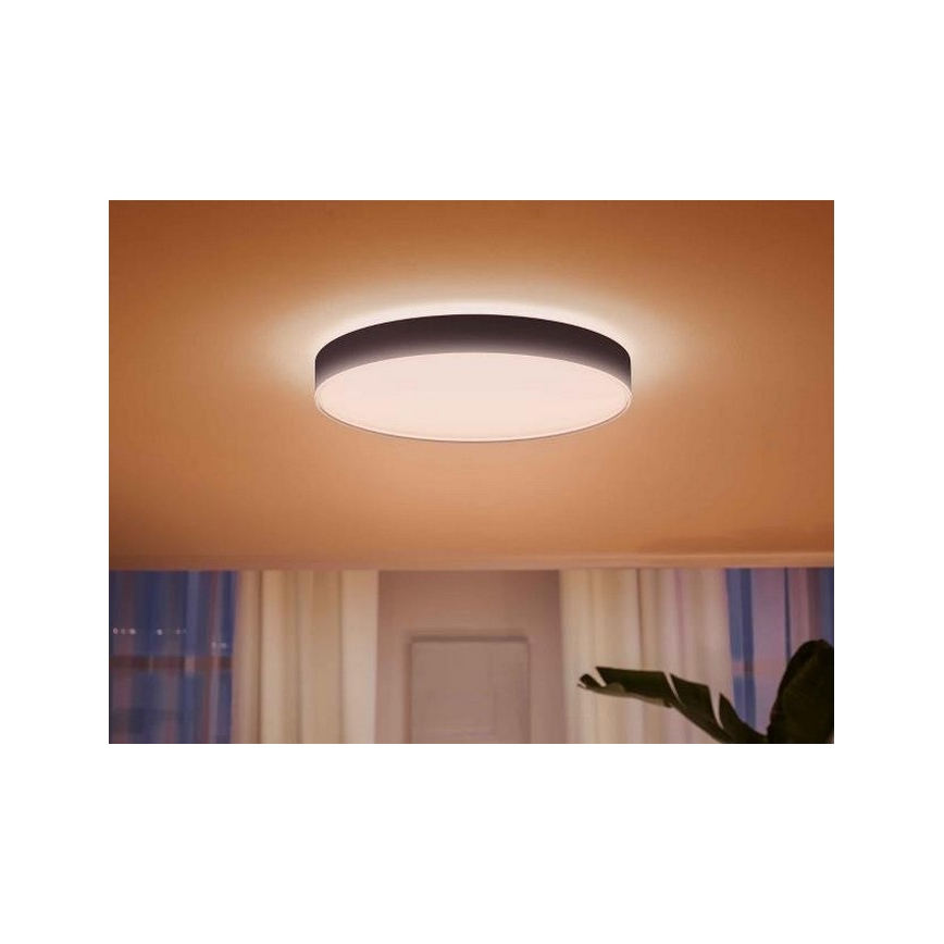 Philips - Plafoniera da soffitto dimmerabile Hue LED/48W/230V 2200-6500K Ø 551 mm nera + telecomando