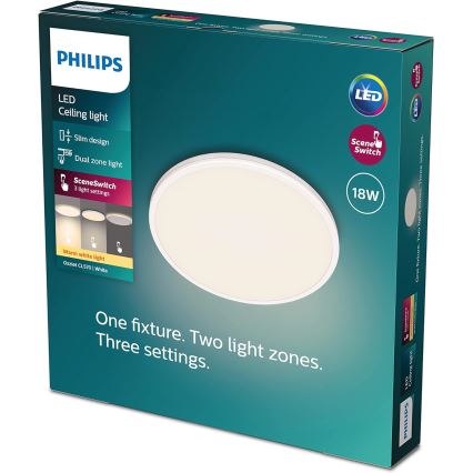 Philips - Plafoniera LED dimmerabile SCENE SWITCH LED/18W/230V diametro 30 cm 2700K bianco