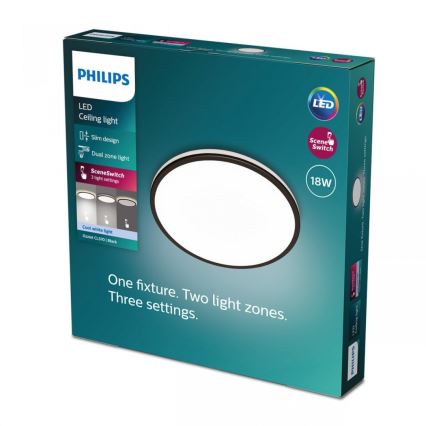 Philips - Plafoniera LED dimmerabile SCENE SWITCH LED/18W/230V diametro 30 cm 4000K nero