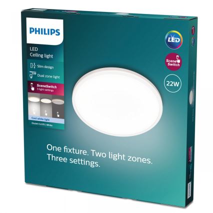 Philips - Plafoniera LED dimmerabile SCENE SWITCH LED/22W/230V diametro 40 cm 4000K bianco