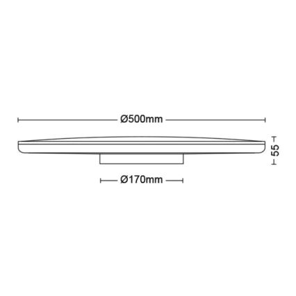 Philips - Plafoniera LED dimmerabile SCENE SWITCH LED/36W/230V diametro 50 cm 2700K nero