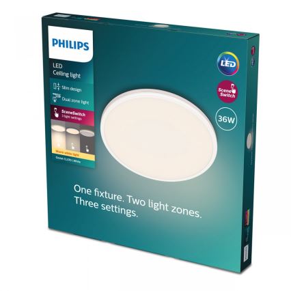 Philips - Plafoniera LED dimmerabile SCENE SWITCH LED/36W/230V diametro 50 cm 2700K bianco