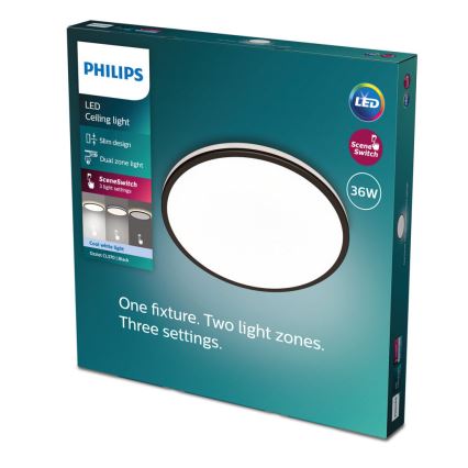 Philips - Plafoniera LED dimmerabile SCENE SWITCH LED/36W/230V diametro 50 cm 4000K nero