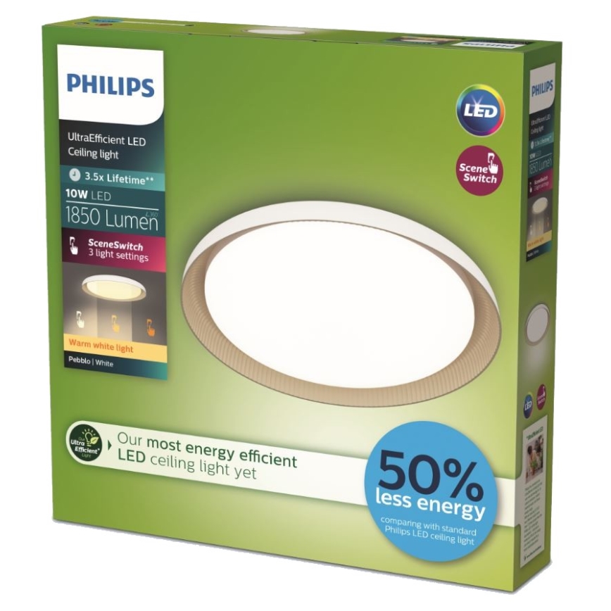 Philips - Plafoniera LED dimmerabile PEBBLO SCENE SWITCH LED/10W/230V 2700K bianco