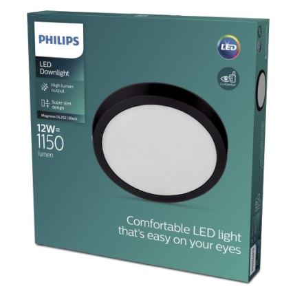 Philips -  Plafoniera LED LED/12W/230V 2700K nera