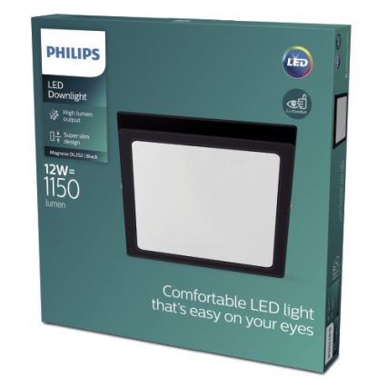 Philips -  Plafoniera LED LED/12W/230V 2700K nera