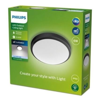 Philips - Plafoniera LED per bagno LED/6W/230V 4000K IP54 nero