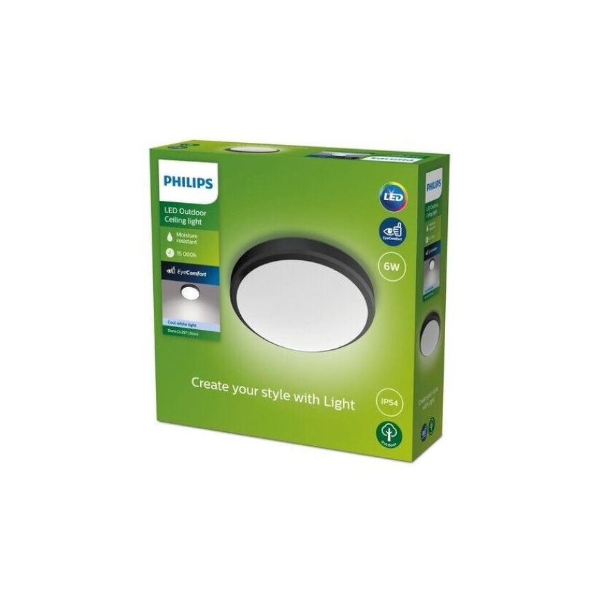 Philips - Plafoniera LED per bagno LED/6W/230V 4000K IP54 nero