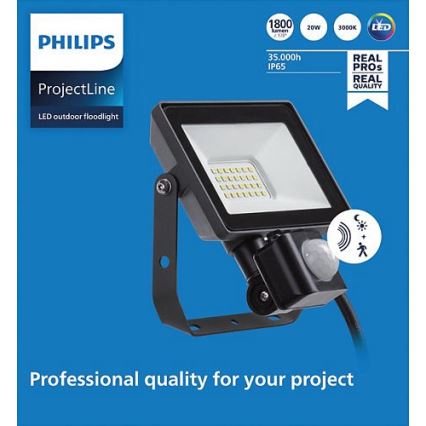 Philips - Proiettore LED da esterno con sensore PROJECTLINE LED/20W/230V IP65 3000K