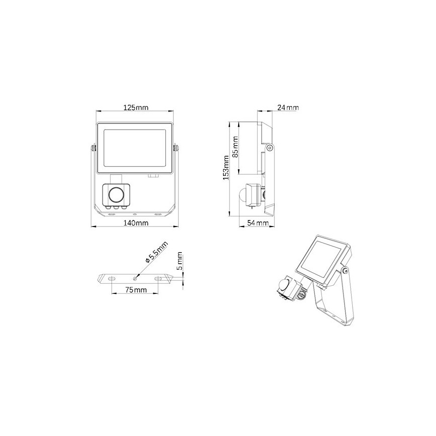 Philips - Proiettore LED da esterno con sensore PROJECTLINE LED/20W/230V IP65 3000K