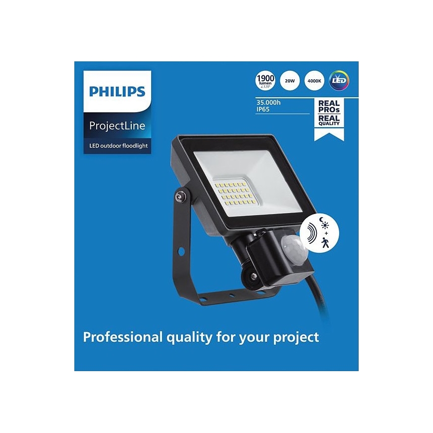 Philips - Proiettore LED da esterno con sensore PROJECTLINE LED/20W/230V IP65 4000K