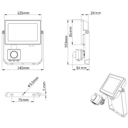 Philips - Proiettore LED da esterno con sensore PROJECTLINE LED/20W/230V IP65 4000K