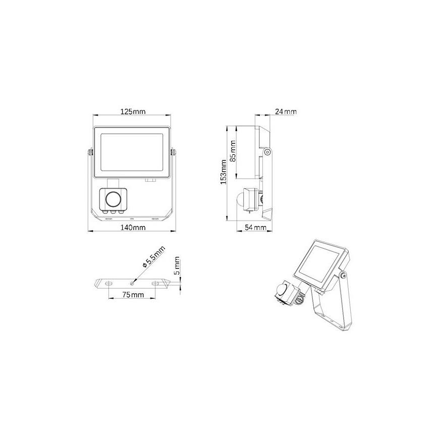 Philips - Proiettore LED da esterno con sensore PROJECTLINE LED/20W/230V IP65 4000K