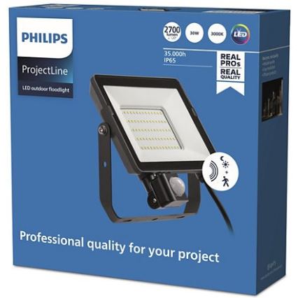 Philips - Proiettore LED da esterno con sensore PROJECTLINE LED/30W/230V IP65 3000K