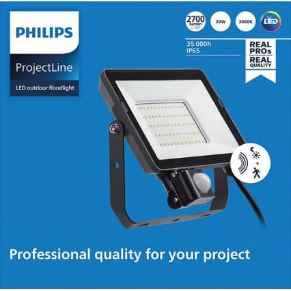 Philips - Proiettore LED da esterno con sensore PROJECTLINE LED/30W/230V IP65 3000K