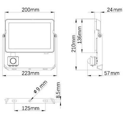 Philips - Proiettore LED da esterno con sensore PROJECTLINE LED/50W/230V IP65 3000K