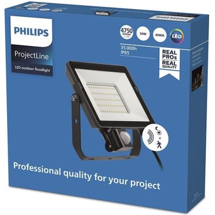 Philips - Proiettore LED da esterno con sensore PROJECTLINE LED/50W/230V IP65 4000K