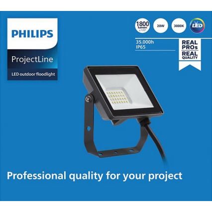 Philips - Proiettore LED da esterno PROJECTLINE LED/20W/230V IP65 3000K