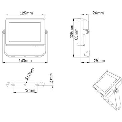 Philips - Proiettore LED da esterno PROJECTLINE LED/20W/230V IP65 3000K