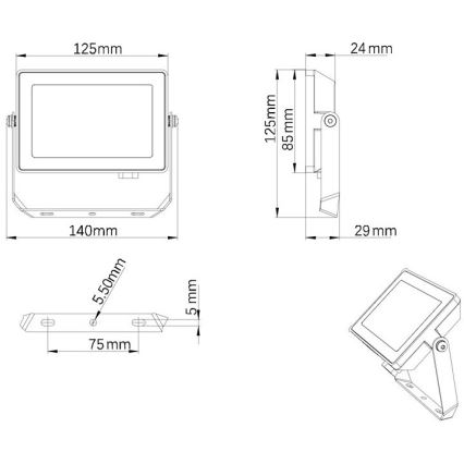 Philips - Proiettore LED da esterno PROJECTLINE LED/20W/230V IP65 4000K