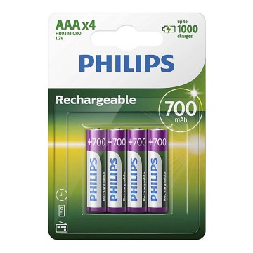 Philips R03B4A70/10 - 4 pz Batteria ricaricabile AAA MULTILIFE NiMH/1,2V/700 mAh