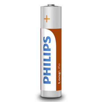 Philips R03L4B/10 - 4 pz Batteria al cloruro di zinco AAA LONGLIFE 1,5V