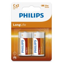 Philips R14L2B/10 - 2 pz Batteria al cloruro di zinco C LONGLIFE 1,5V 2800mAh