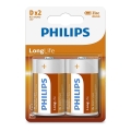 Philips R20L2B/10 - 2 pezzi Batteria zinco-cloruro D LONGLIFE 1,5V 5000mAh