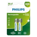 Philips R6B2A260/10 - 2 pezzi Batterie ricaricabili AA MULTILIFE NiMH/1,2V/2600 mAh