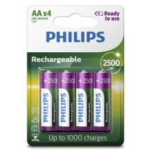 Philips R6B4RTU25/10 - 4 pz Batteria ricaricabile AA MULTILIFE NiMH/1,2V/2500 mAh