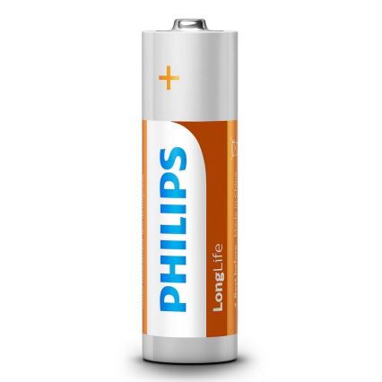 Philips R6L4B/10 - 4 pezzi Batteria zinco-cloruro AA LONGLIFE 1,5V 900mAh
