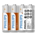 Philips R6L4F/10 - 4 pezzi Batteria zinco-cloruro AA LONGLIFE 1,5V 900mAh