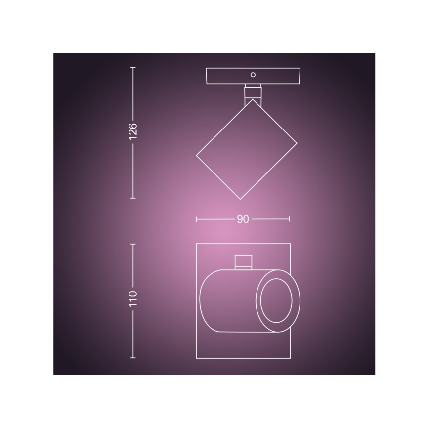 Philips - RGBW Faretto LED dimmerabile Hue ARGENTA 1xGU10/4,2W/230V 2000-6500K
