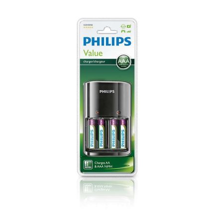 Philips SCB1450NB/12 - Caricabatterie MULTILIFE 4xAAA 800 mAh 230V