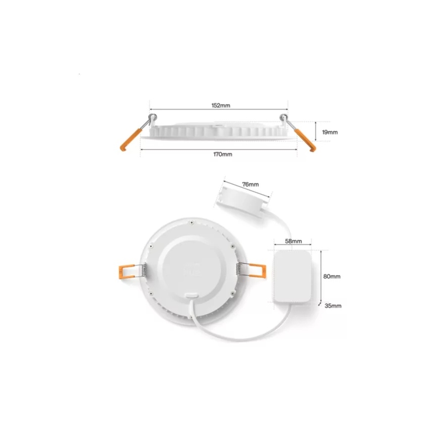 Philips - Set da 2 faretti LED RGBW dimmerabili per bagno da incasso Hue SLIM LED/12W/230V 2000-6500K bianco IP44