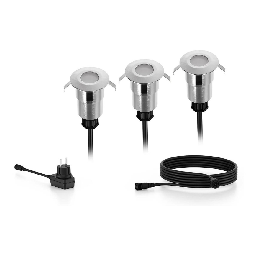 Philips - SET 3x Lampada da incasso da esterno LED SPORE LED/1W/24/230V IP67