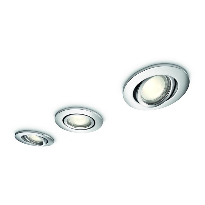 Philips - SET 3x Lampada da incasso per bagno 3xGU10/35W/230V IP23