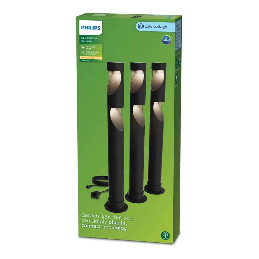 Philips - SET 3x Lampada LED da esterno GARDENLINK DESI LED/1,5W/230V 2700K IP44