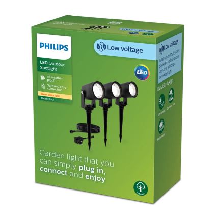 Philips - SET 3x Lampada LED da esterno GARDENLINK REUEL LED/1,5W/230V 2700K IP44
