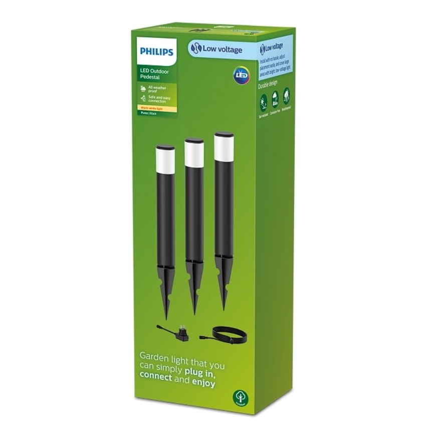 Philips - SET 3x Lampada LED da esterno PUREX LED/1,5W/24/230V IP44