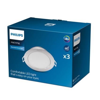 Philips - SET 3x Lampada LED da incasso LED/3,5W/230V 2700K