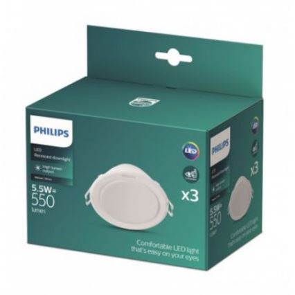 Philips - SET 3x Lampada LED da incasso LED/5,5W/230V