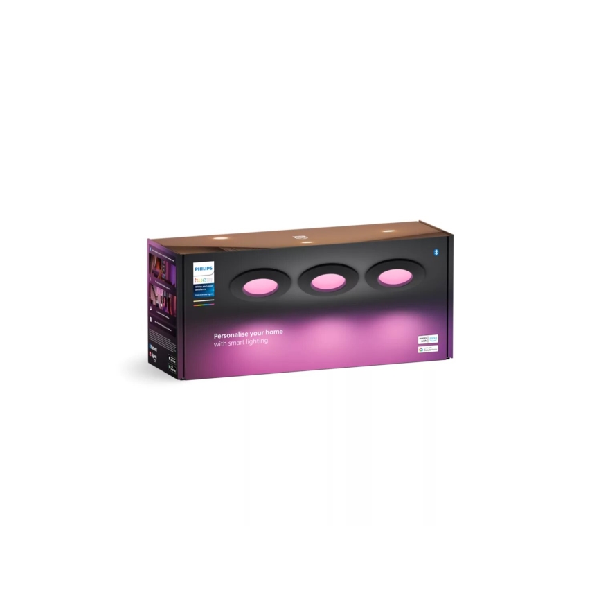 Philips - SET 3x LED RGBW Lampada da incasso dimmerabile per bagni Hue SLIM LED/8,3W/230V IP44 2000-6500K