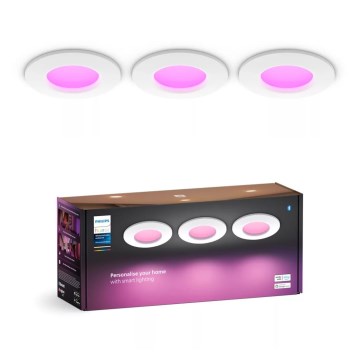 Philips - SET 3x LED RGBW Lampada da incasso dimmerabile per bagni Hue SLIM LED/8,3W/230V IP44 2000-6500K