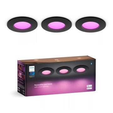 Philips - SET 3x LED RGBW Lampada da incasso dimmerabile per bagni Hue SLIM LED/8,3W/230V IP44 2000-6500K
