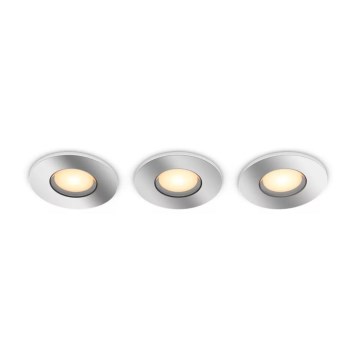 Philips - SET 3x Luce da incasso LED da bagno dimmerabile Hue ADORE BATHROOM 1xGU10/4,2W/230V 2200-6500K IP44