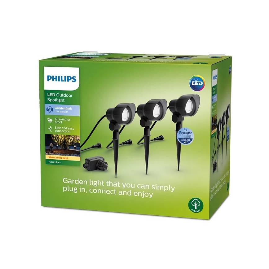 Philips -SET 3x Luce Spot a LED da esterno LED/6W/230V 2700K IP44