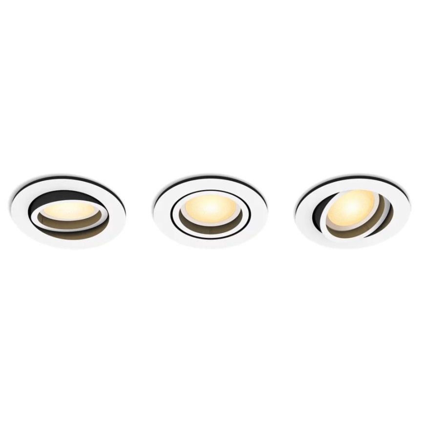 Philips - SET 3x Lampada da incasso LED dimmerabile Hue MILLISKIN 1xGU10/4,2W/230 2200-6500K
