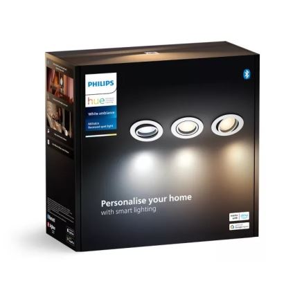 Philips - SET 3x Lampada da incasso LED dimmerabile Hue MILLISKIN 1xGU10/4,2W/230 2200-6500K